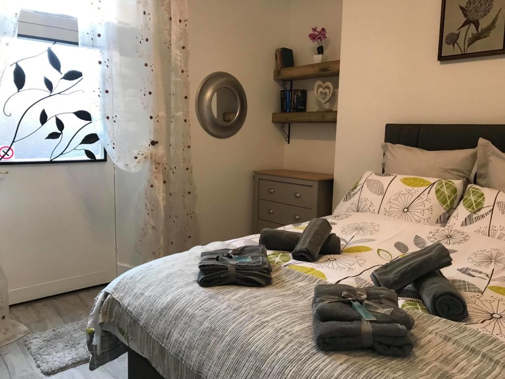 Bedroom viewed from the doorway at King Street Holiday Apartment, Inverness